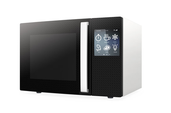 Microwave oven with touch screen.