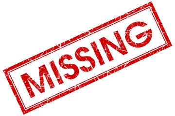 missing red square stamp isolated on white background