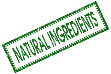 natural ingredients green square stamp