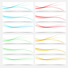 Bright swoosh header footer web lines banners