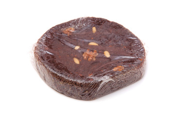 Madeira cake isolated on a  white studio background.