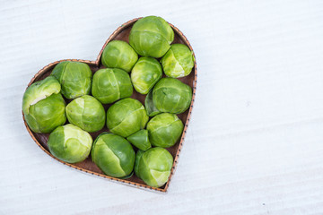 fresh broccoli in heart shape