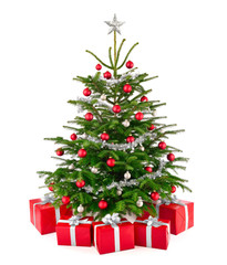 Fototapeta na wymiar Eleganter Weihnachtsbaum mit Geschenken