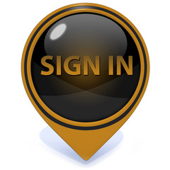 sign in pointer icon on white background