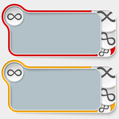 set of two abstract text boxes with infinity symbol