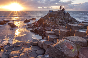 Sunset at Giant s causeway - 73671634