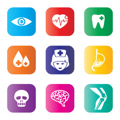 medical icons set