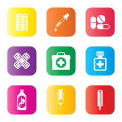 medical icons set