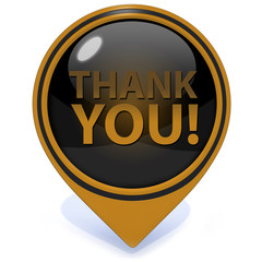 Thank you pointer icon on white background