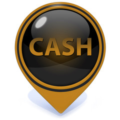 Cash pointer icon on white background