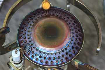 Close up of a gas stove