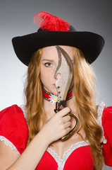 Woman pirate with sharp knife