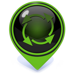 recycle pointer icon on white background