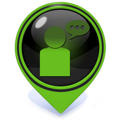 forum pointer icon on white background