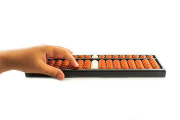 hand using abacus