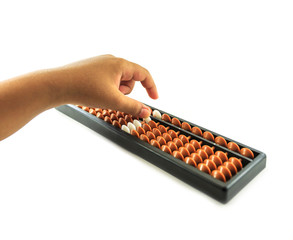 hand using abacus