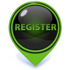register pointer button on white background