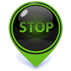 stop pointer icon on white background
