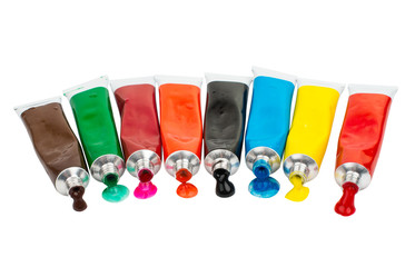 Fototapeta premium Tubes with acrylic paint