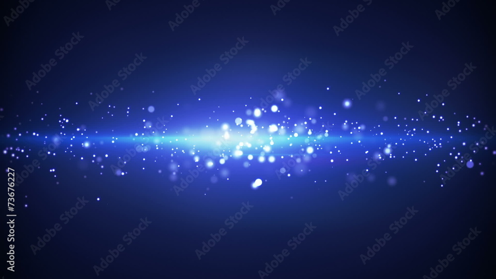 Poster blue light stripe and particles loop