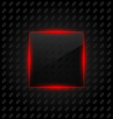 ransparent frame with reflection on aluminum background