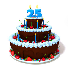 Birthday cake with number twenty five