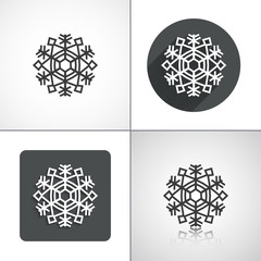Snowflakes icons. Set elements for design.