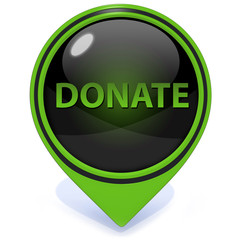 Donate pointer icon on white background
