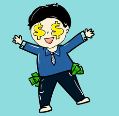 money in the eyes vector