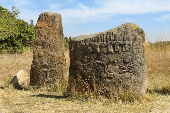 Mysterious Tiya pillars, UNESCO World Heritage Site, Ethiopia.
