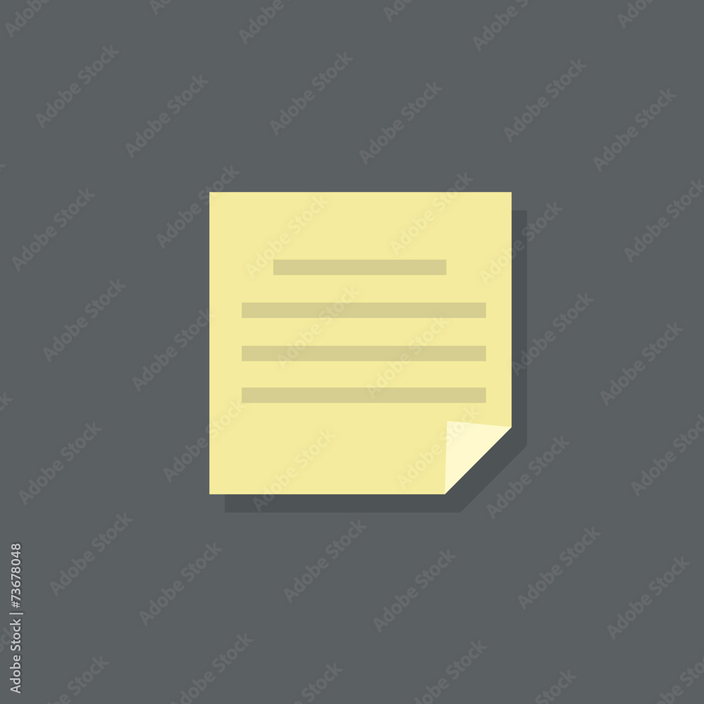 Poster text note paper document flat design vector