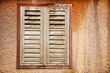 Abandoned house shutters detail