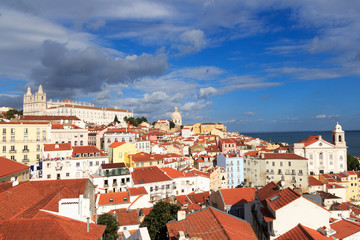 Fototapeta premium View across Alfama, Lisbon from Miradouro Santa Luzia