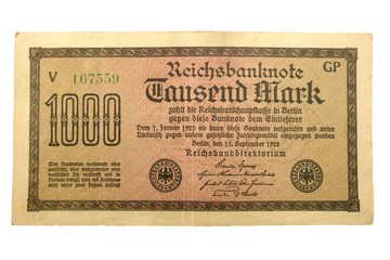 Inflationsgeld Reichsbanknote  15.09.1922