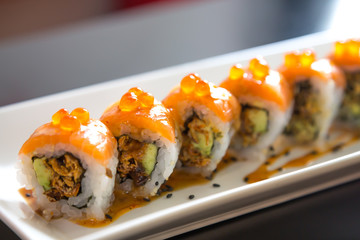 Salmon sushi roll