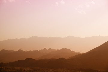 Obraz premium Sunset mountains Oman