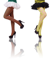 Woman legs isolated on the white background
