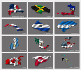 Obraz premium Flags in the form of states