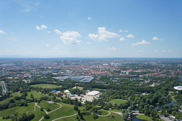 Fototapeta premium Blick aus der Vogelperspektive auf München