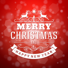 Merry Christmas message and snow background
