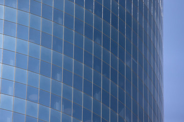 glass wall of a skyscraper