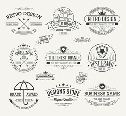 Vintage banners and frames hand drawn vector set