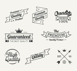 Vintage premium quality label vector set