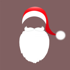 Santa Claus cap, beard and mustache