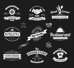 Vintage banners and frames hand drawn vector set