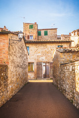 Unknown streets in the old medieval town in Italy