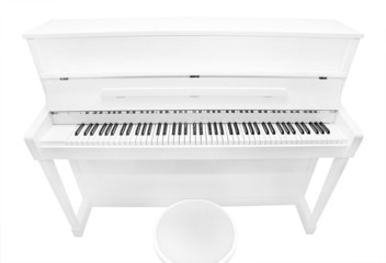 white piano, the view from the top