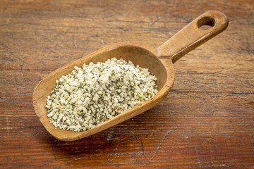 scoop of hemp seed hearts