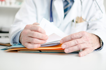 Doctor looking for a file