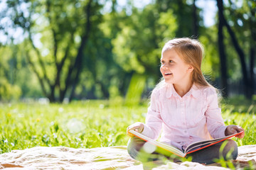 Sweet girl in park